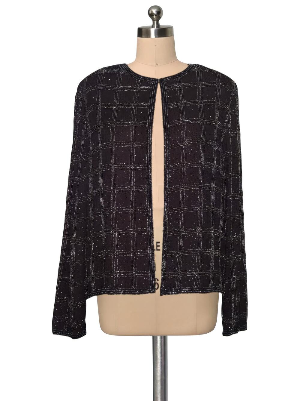 Adrianna PAPELL BOUTIQUE Evening Brown Beaded Jacket L